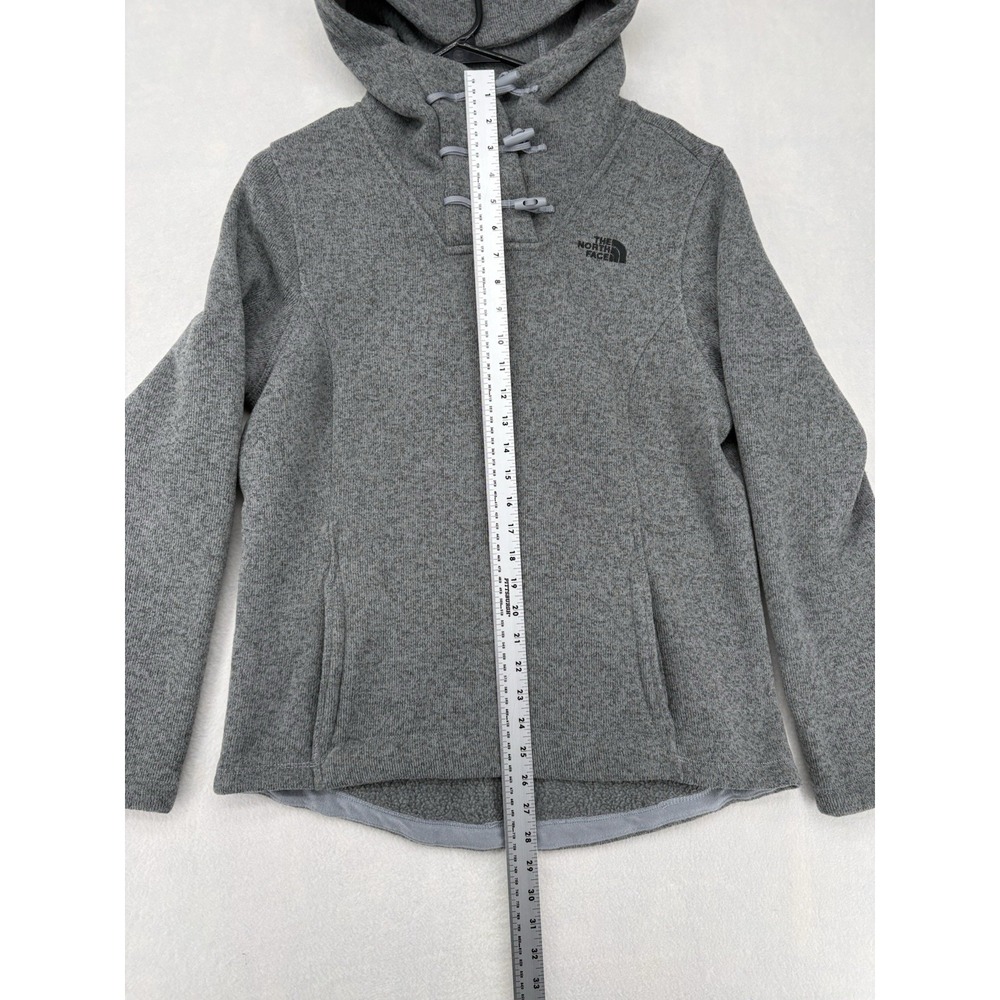 North Face Crescent Hooded Pullover Grey Fleece Toggle Hoodie Womens M NF0A33RB - Picture 9 of 16
